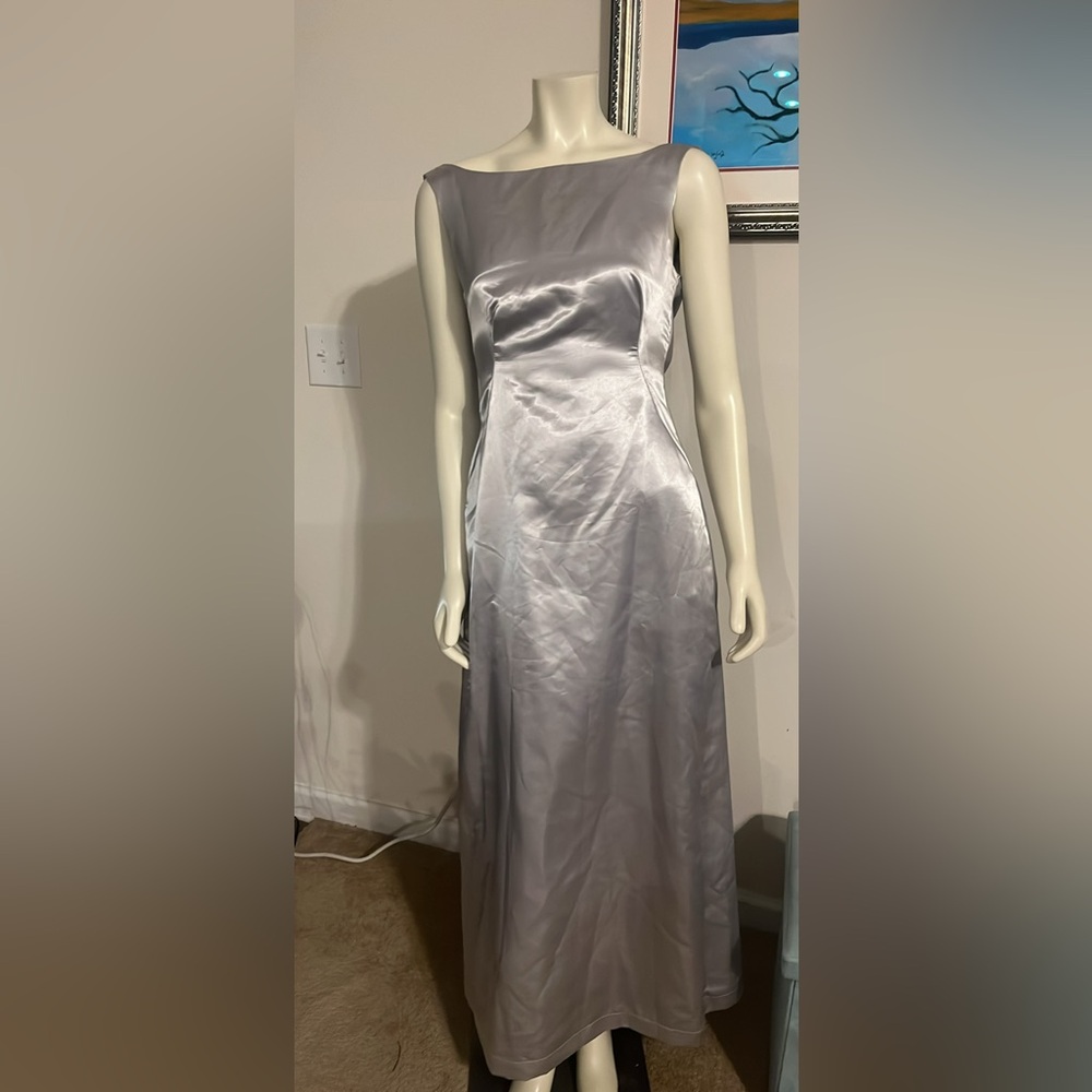 Vintage Silver Satin Gown